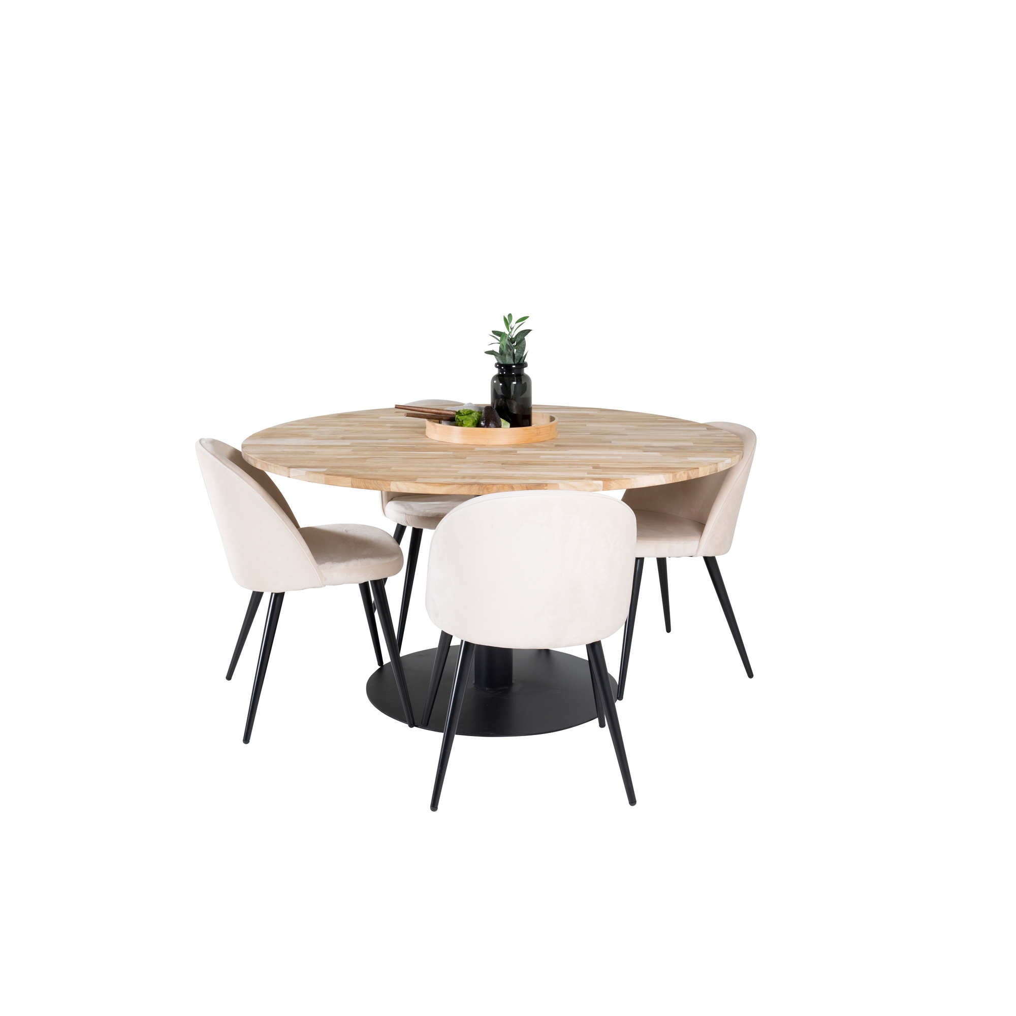 Matgrupp Venture Home Cirebon med 4 Velvet Stolar