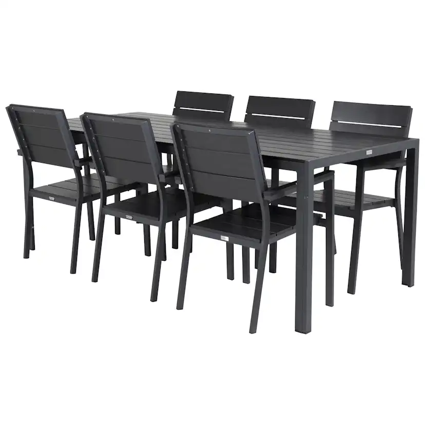 Matgrupp Utomhus Venture Home Bront 205 med 6 Lova Trädgårdsstolar