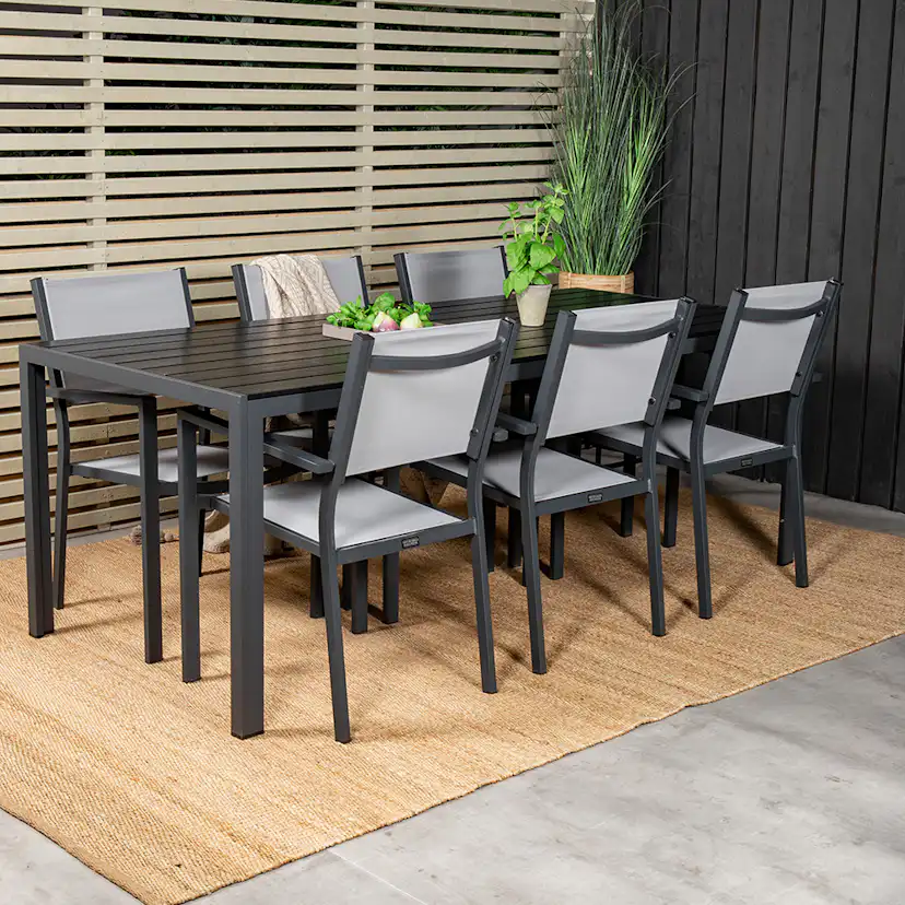 Matgrupp Utomhus Venture Home Bront 205 med 6 Copacabana KarmTrädgårdsstolar