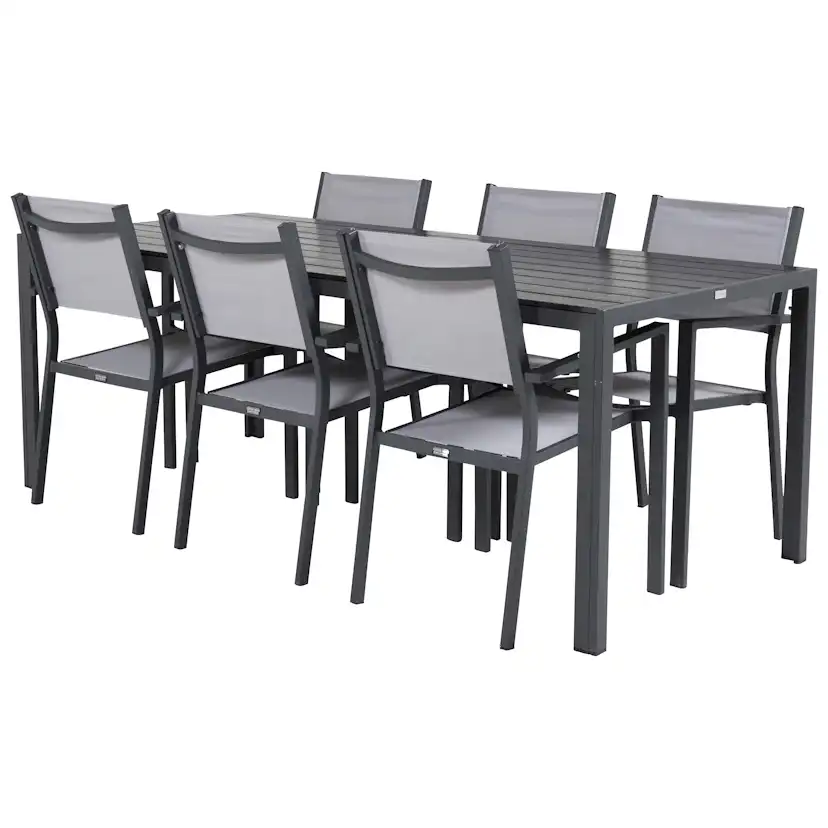 Matgrupp Utomhus Venture Home Bront 205 med 6 Copacabana KarmTrädgårdsstolar