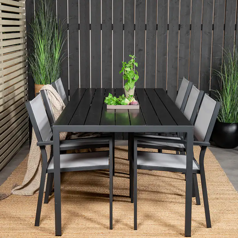 Matgrupp Utomhus Venture Home Bront 205 med 6 Copacabana KarmTrädgårdsstolar