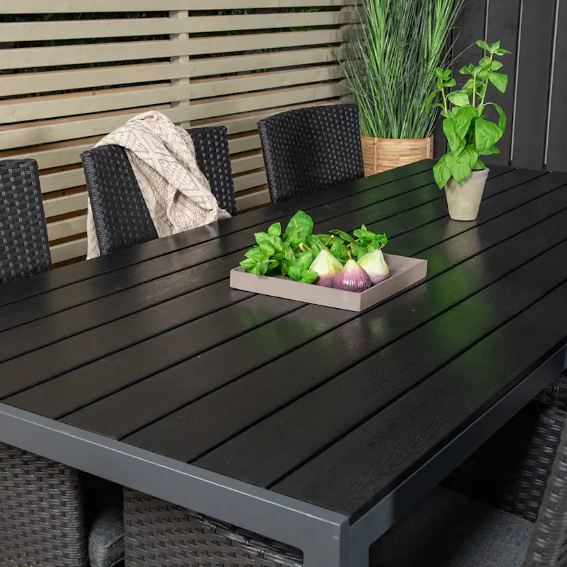 Matgrupp Utomhus Venture Home Bront 205 med 6 Milwa Trädgårdsstolar