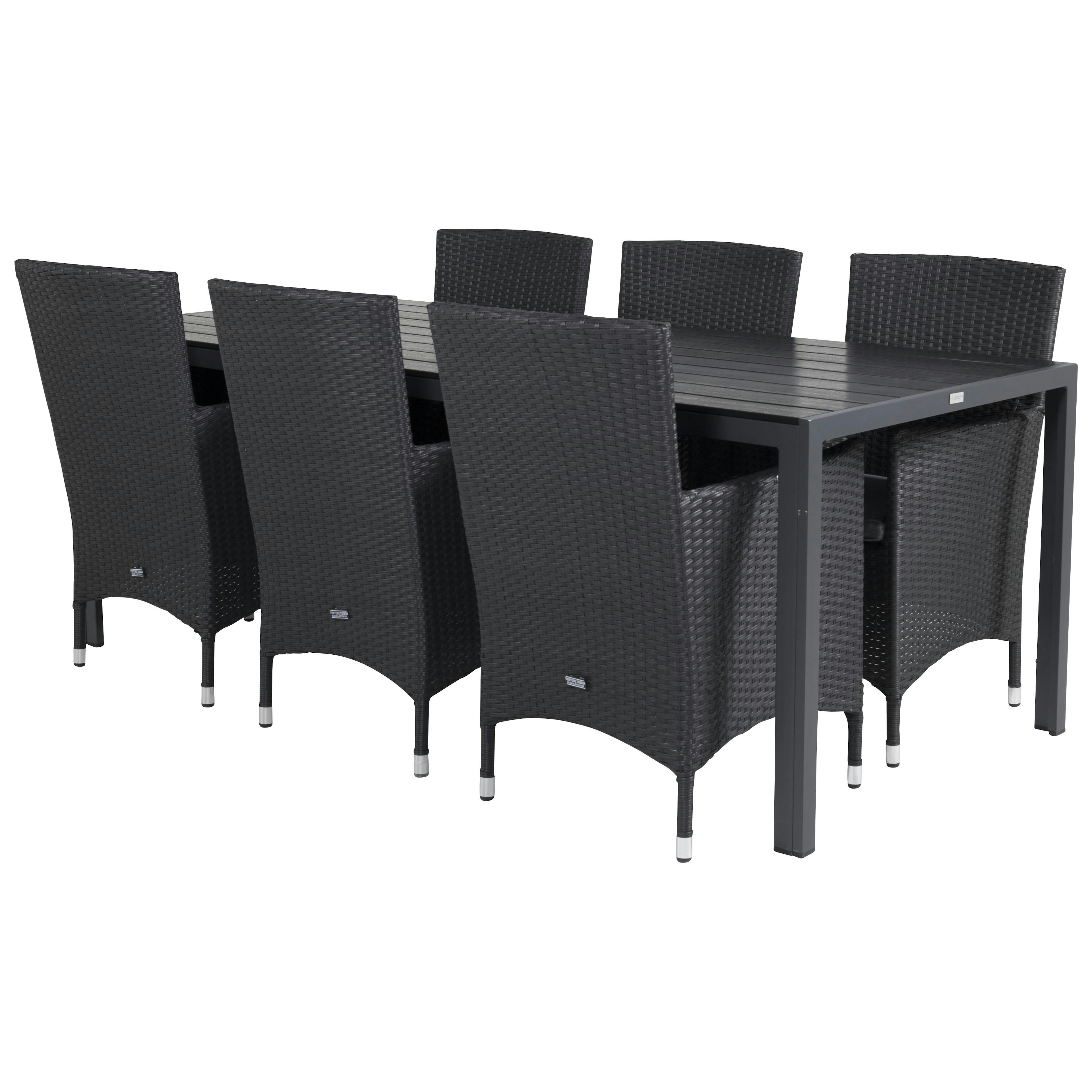 Matgrupp Utomhus Venture Home Bront 205 med 6 Milwa Trädgårdsstolar