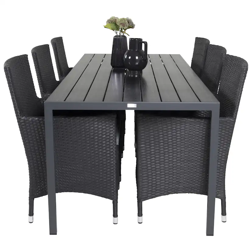 Matgrupp Utomhus Venture Home Bront 205 med 6 Milwa Trädgårdsstolar