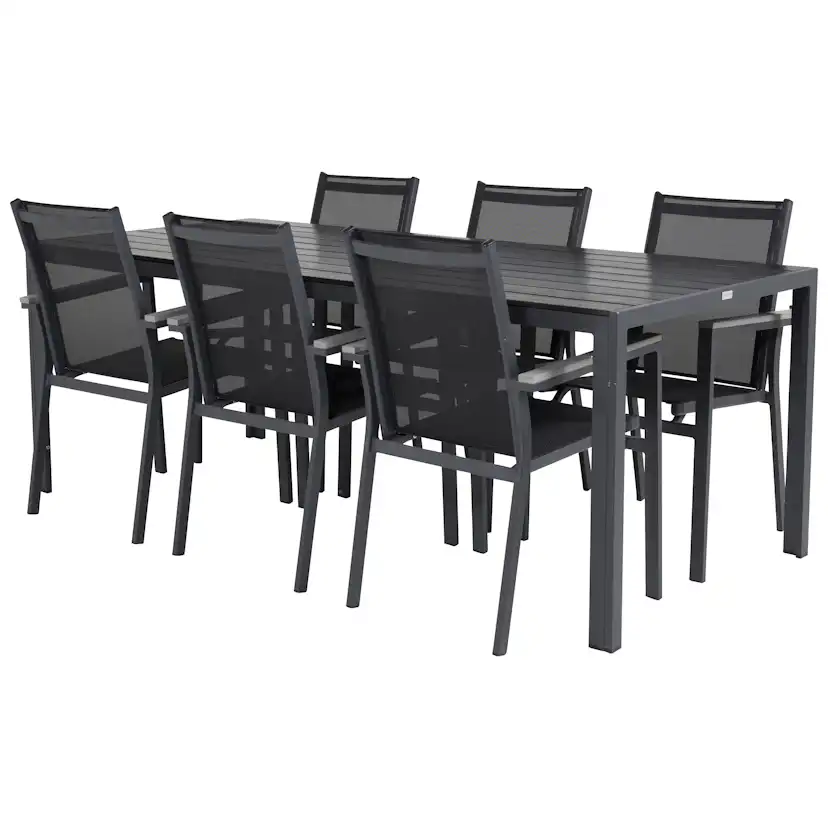 Matgrupp Utomhus Venture Home Bront 205 med 6 Pincy Trädgårdsstolar