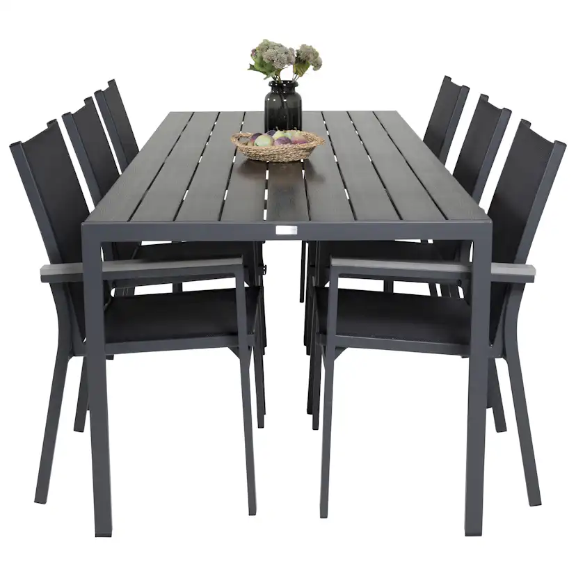 Matgrupp Utomhus Venture Home Bront 205 med 6 Pincy Trädgårdsstolar