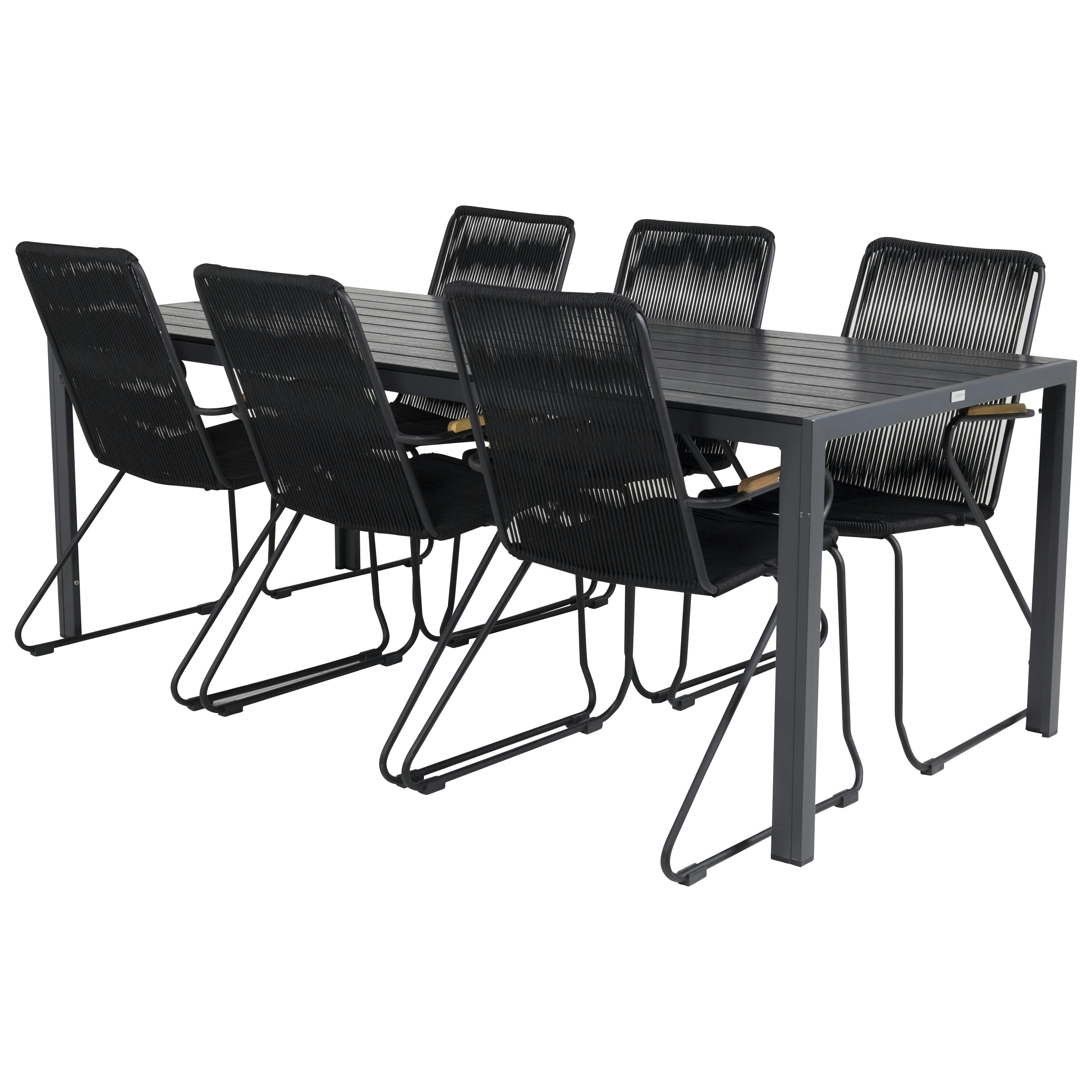 Matgrupp Utomhus Venture Home Bront 205 med 6 Berfin KarmTrädgårdsstolar