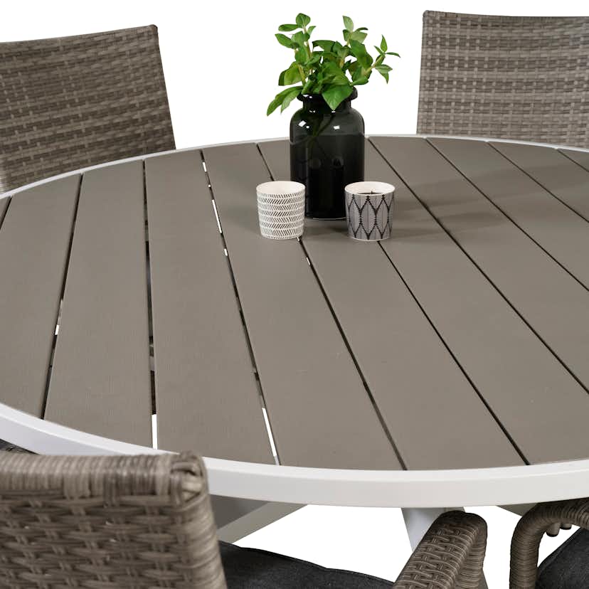 Matgrupp Utomhus Venture Home Pincy Ø140 med 6 Asta Trädgårdsstolar