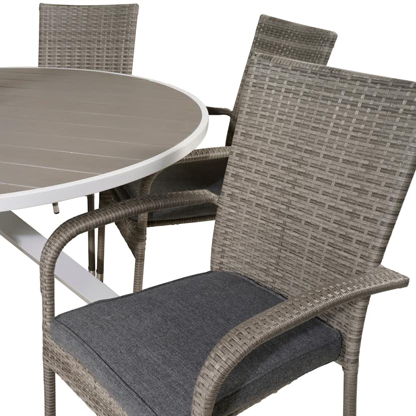 Matgrupp Utomhus Venture Home Pincy Ø140 med 6 Asta Trädgårdsstolar