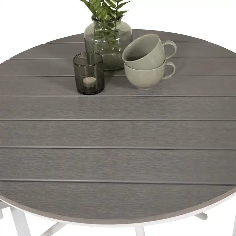 Cafégrupp Venture Home Pincy Ø 90 med 2 Copacabana Trädgårdsstolar Utomhus