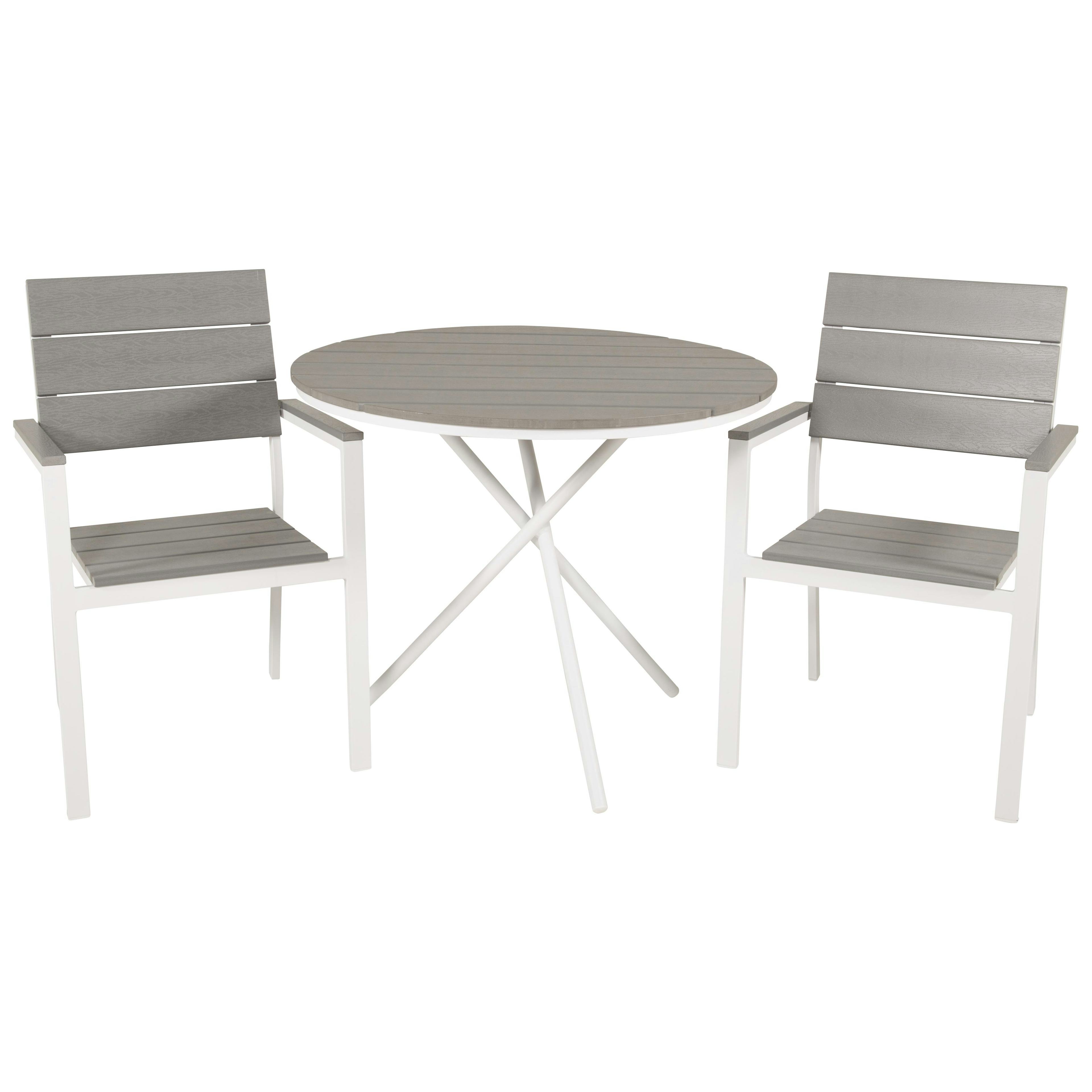 Cafégrupp Venture Home Pincy Ø 90 med 2 Lova Trädgårdsstolar Utomhus