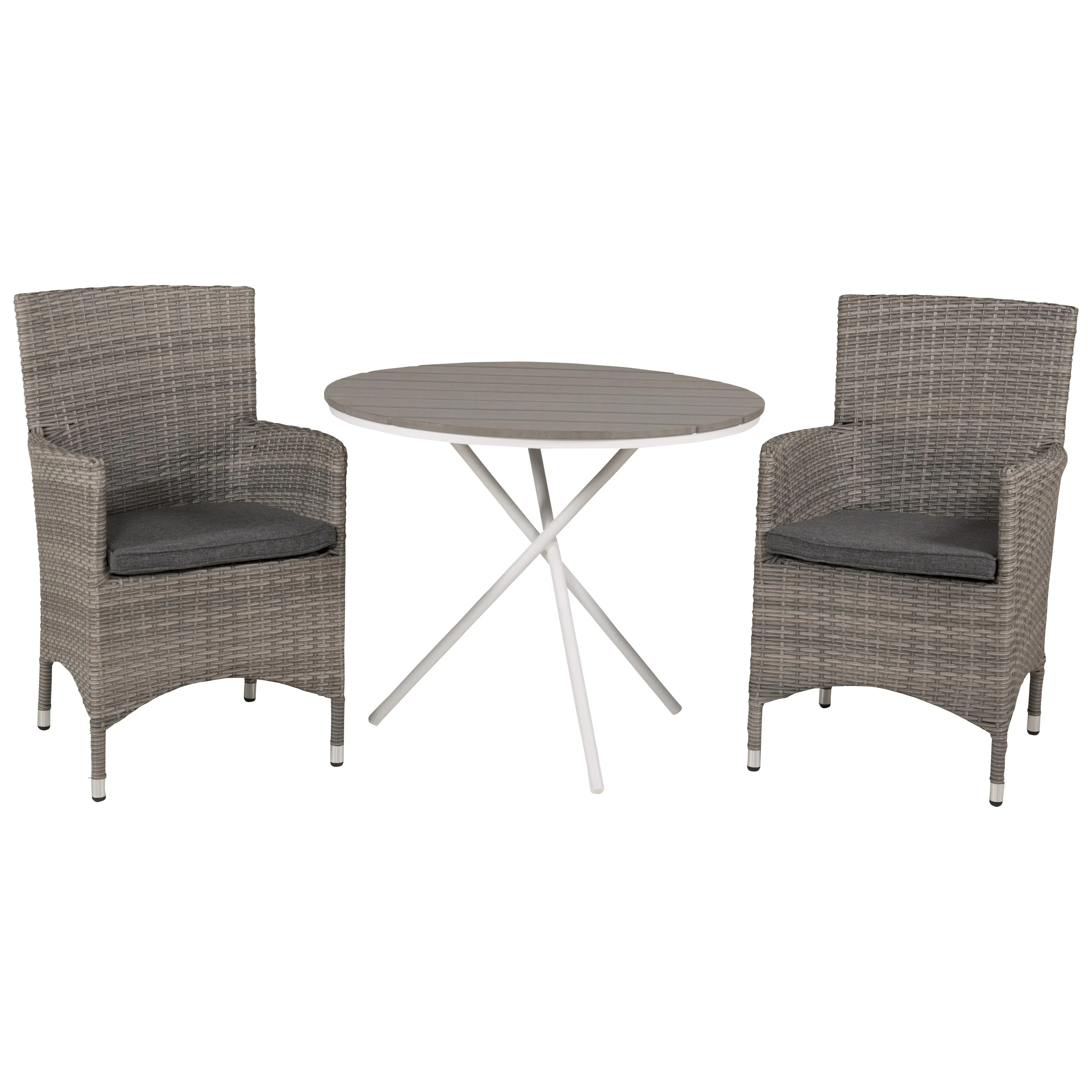 Cafégrupp Venture Home Parma med 2 Malin Trädgårdsstolar Utomhus