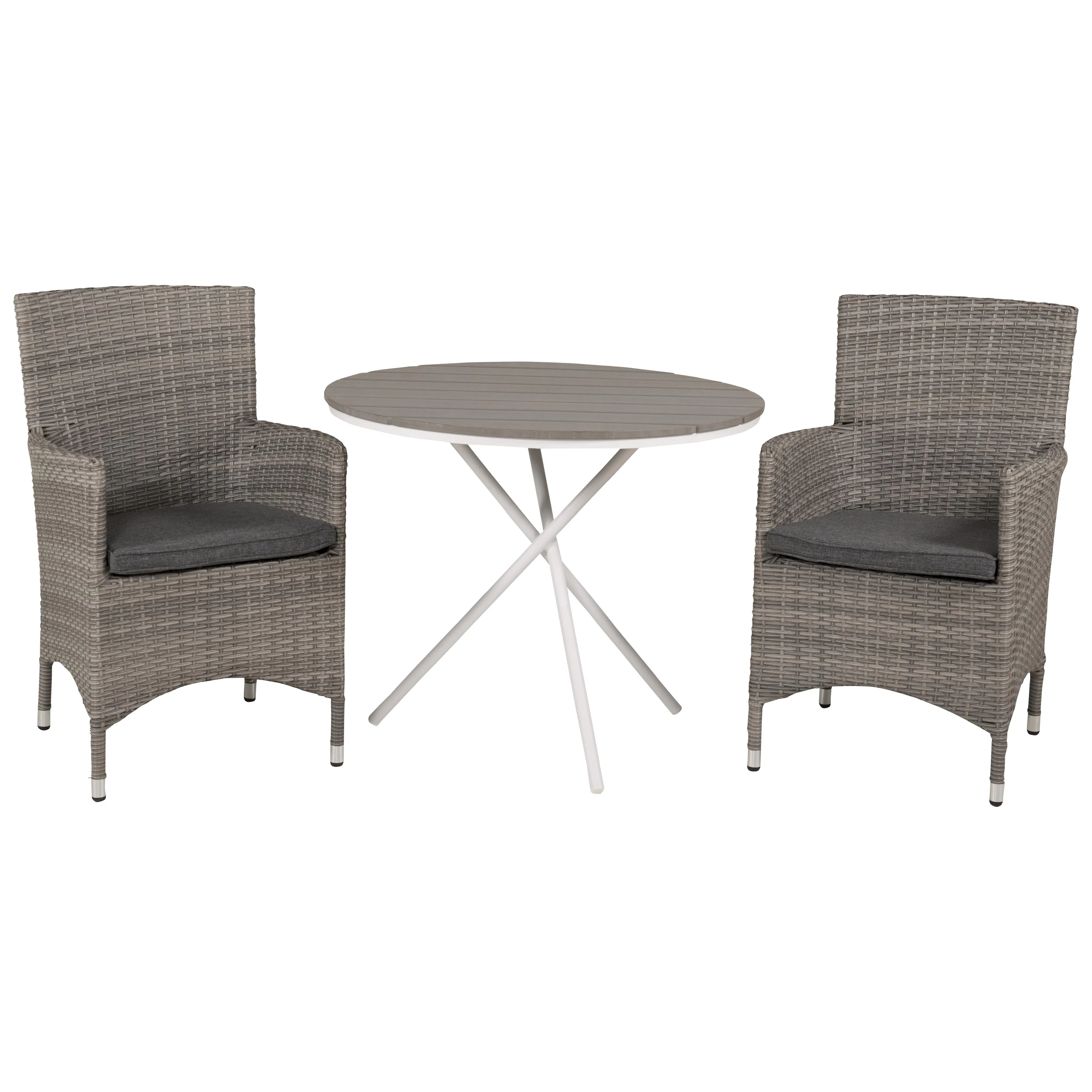 Cafégrupp Venture Home Parma med 2 Malin Trädgårdsstolar Utomhus