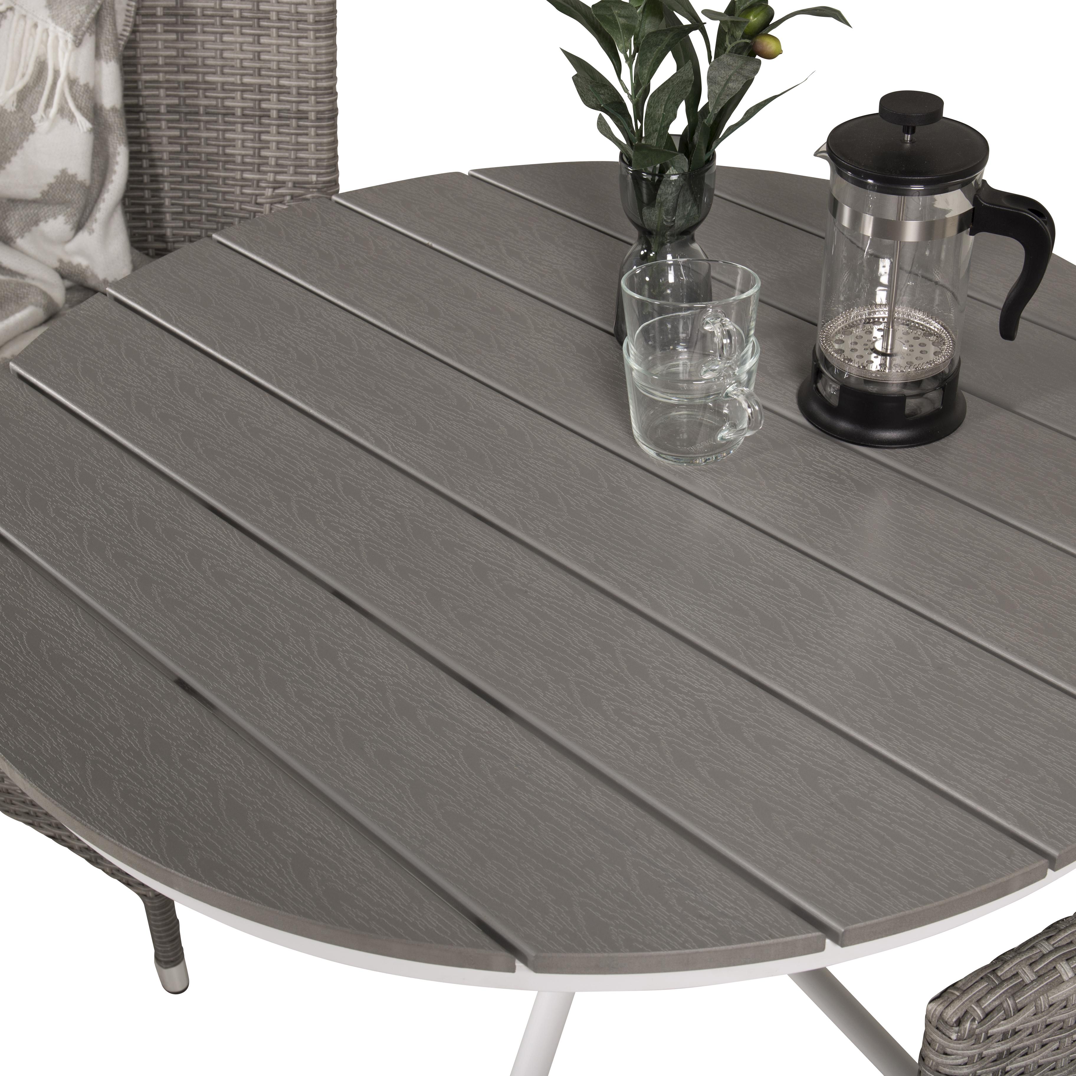 Cafégrupp Venture Home Parma med 2 Malin Trädgårdsstolar Utomhus