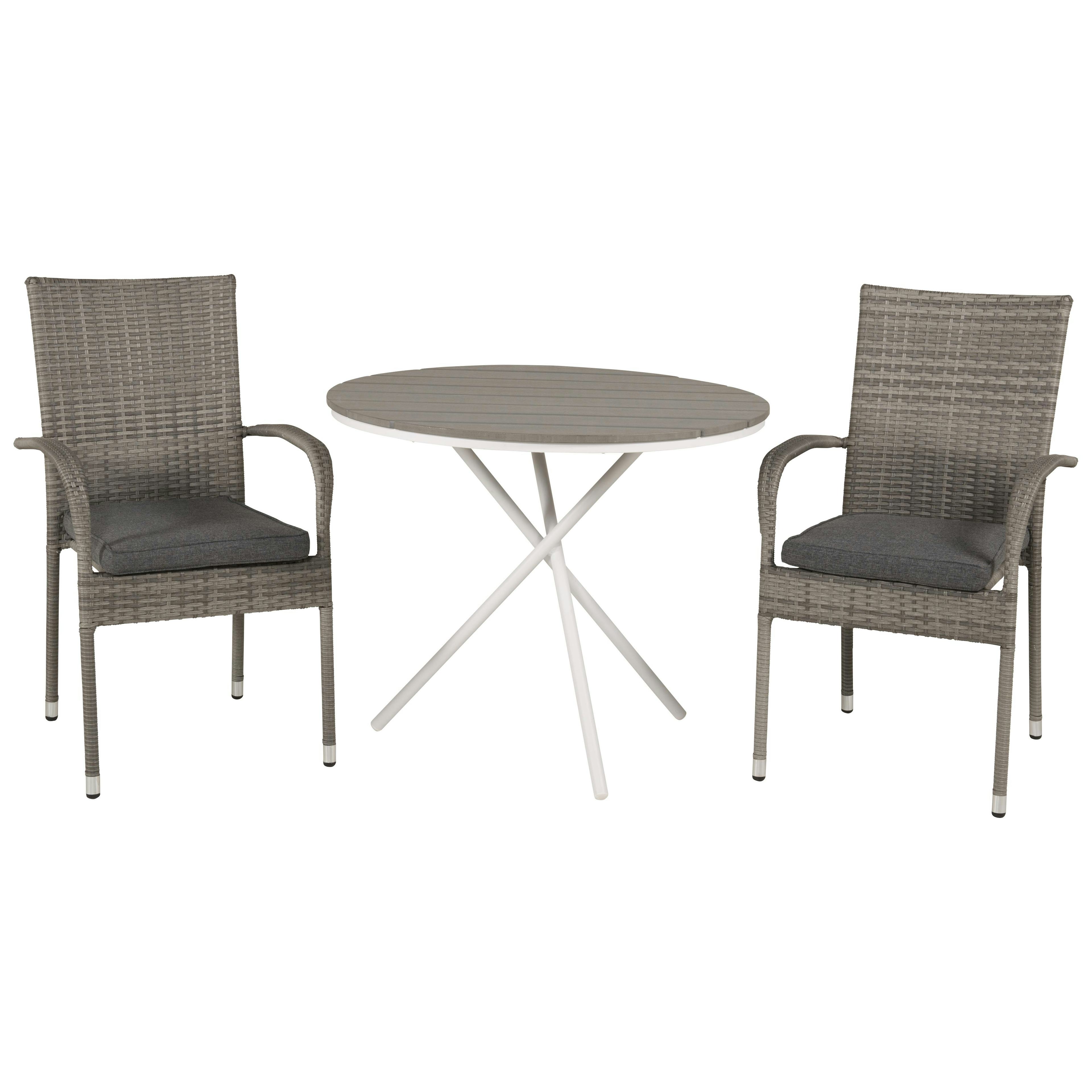 Cafégrupp Venture Home Parma med 2 Anna Trädgårdsstolar Utomhus