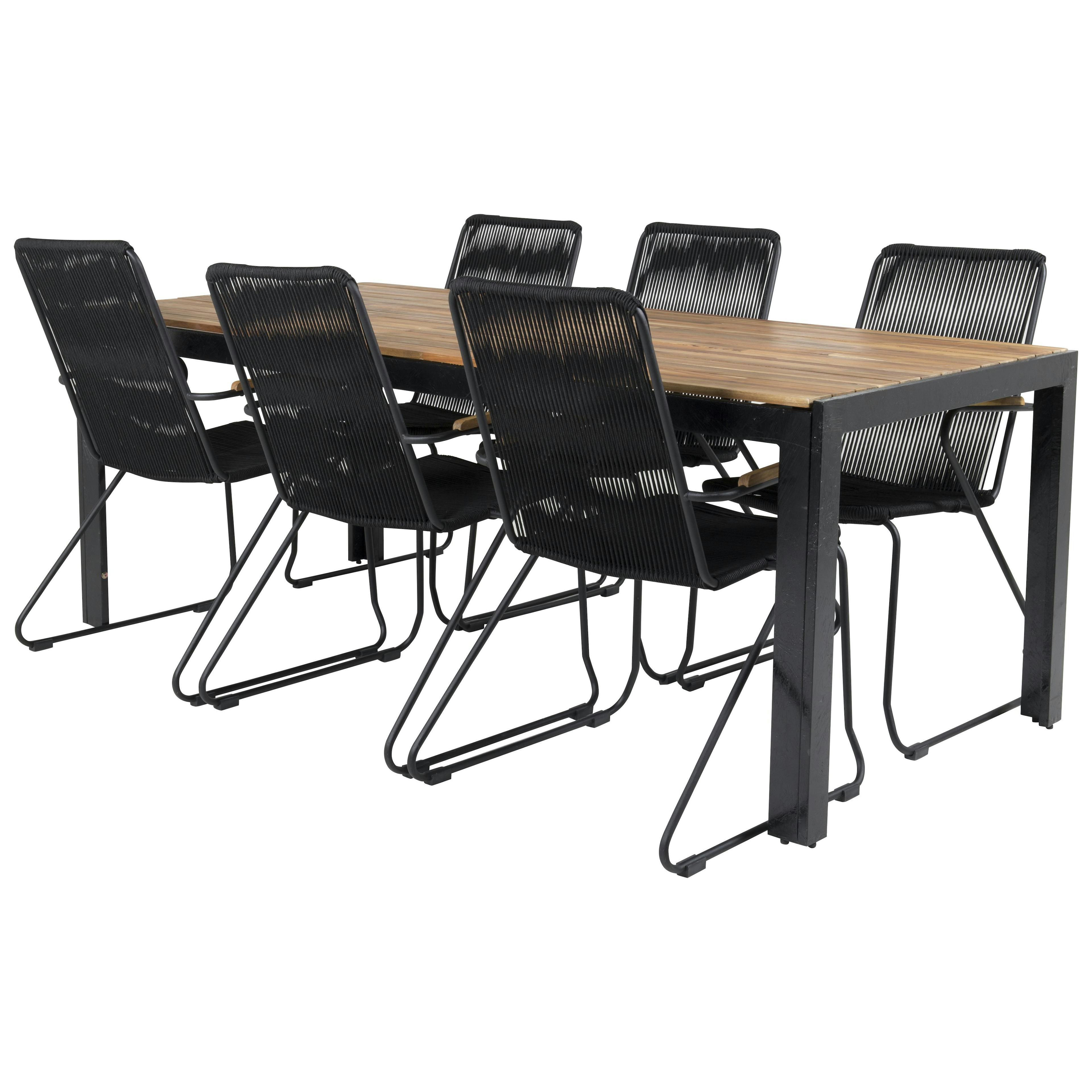 Matgrupp Utomhus Venture Home Berfin med 6 KarmTrädgårdsstolar