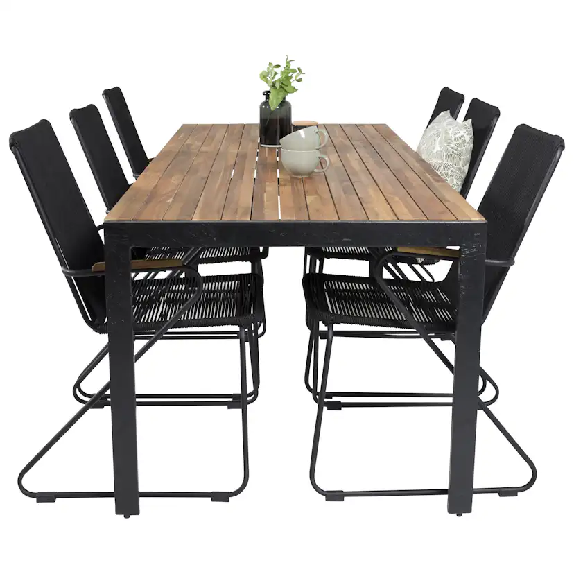 Matgrupp Utomhus Venture Home Berfin med 6 KarmTrädgårdsstolar