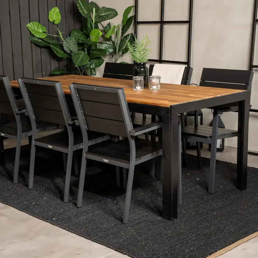 Matgrupp Utomhus Venture Home Berfin med 6 Lova Trädgårdsstolar