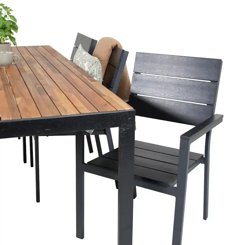 Matgrupp Utomhus Venture Home Berfin med 6 Lova Trädgårdsstolar