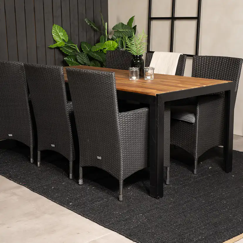 Matgrupp Utomhus Venture Home Bois med 6 Malin Trädgårdsstolar