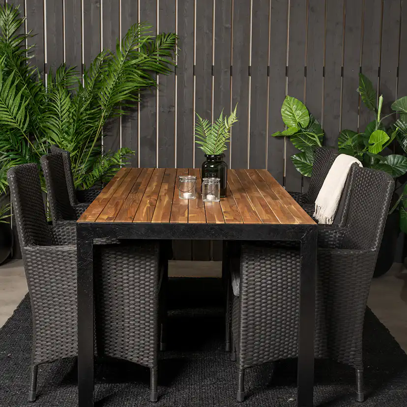 Matgrupp Utomhus Venture Home Bois med 6 Malin Trädgårdsstolar