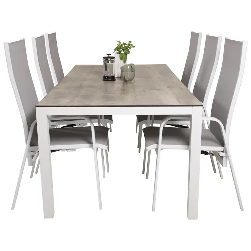 Matgrupp Utomhus Venture Home Lea 205 med 6 Copacabana Trädgårdsstolar