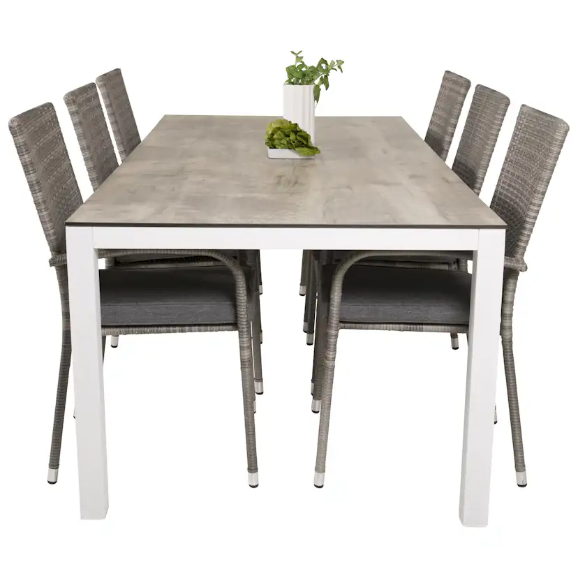 Matgrupp Utomhus Venture Home Lea 205 med 6 Asta Trädgårdsstolar