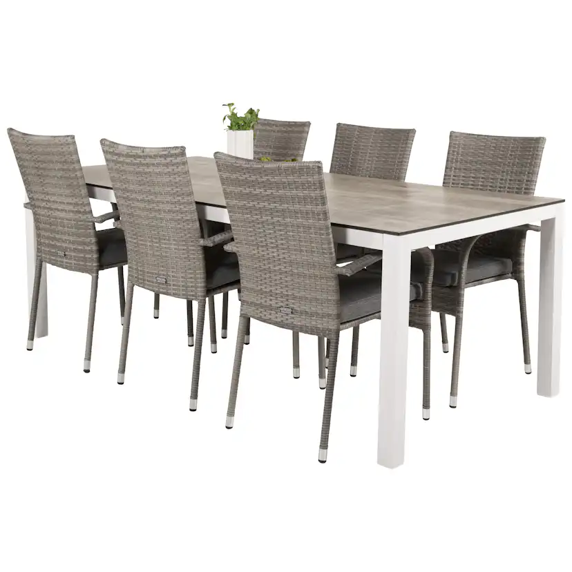 Matgrupp Utomhus Venture Home Lea 205 med 6 Asta Trädgårdsstolar