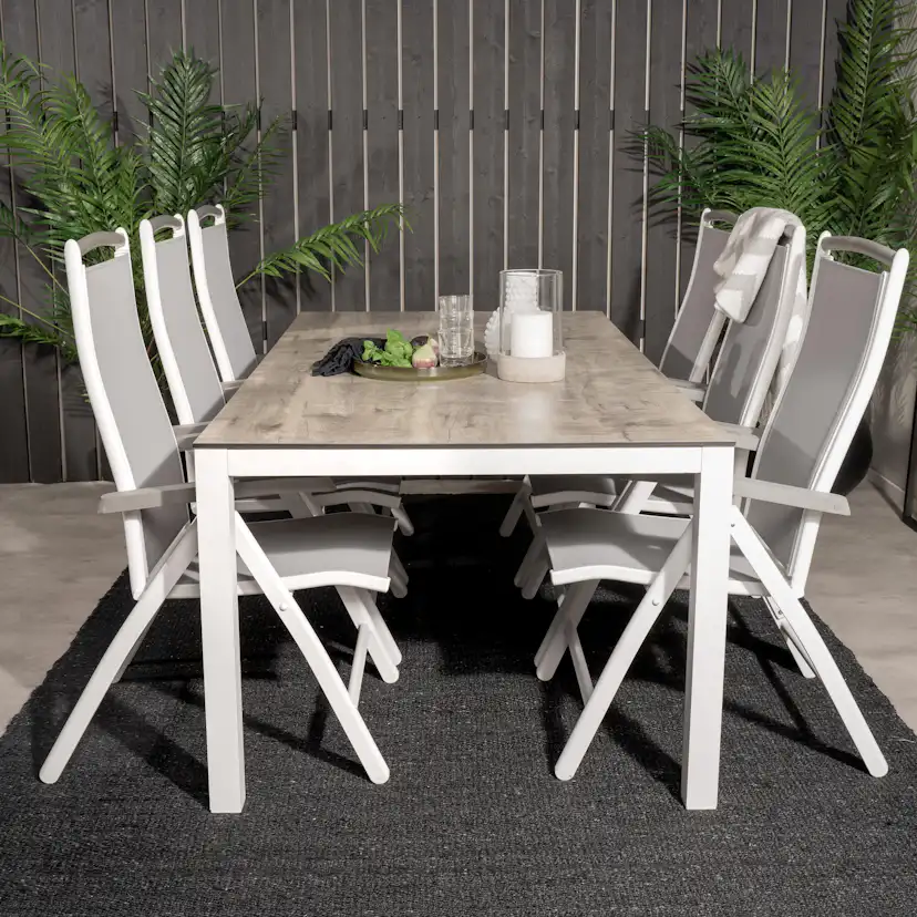 Matgrupp Utomhus Venture Home Lea 205 med 6 Aleyna Trädgårdsstolar