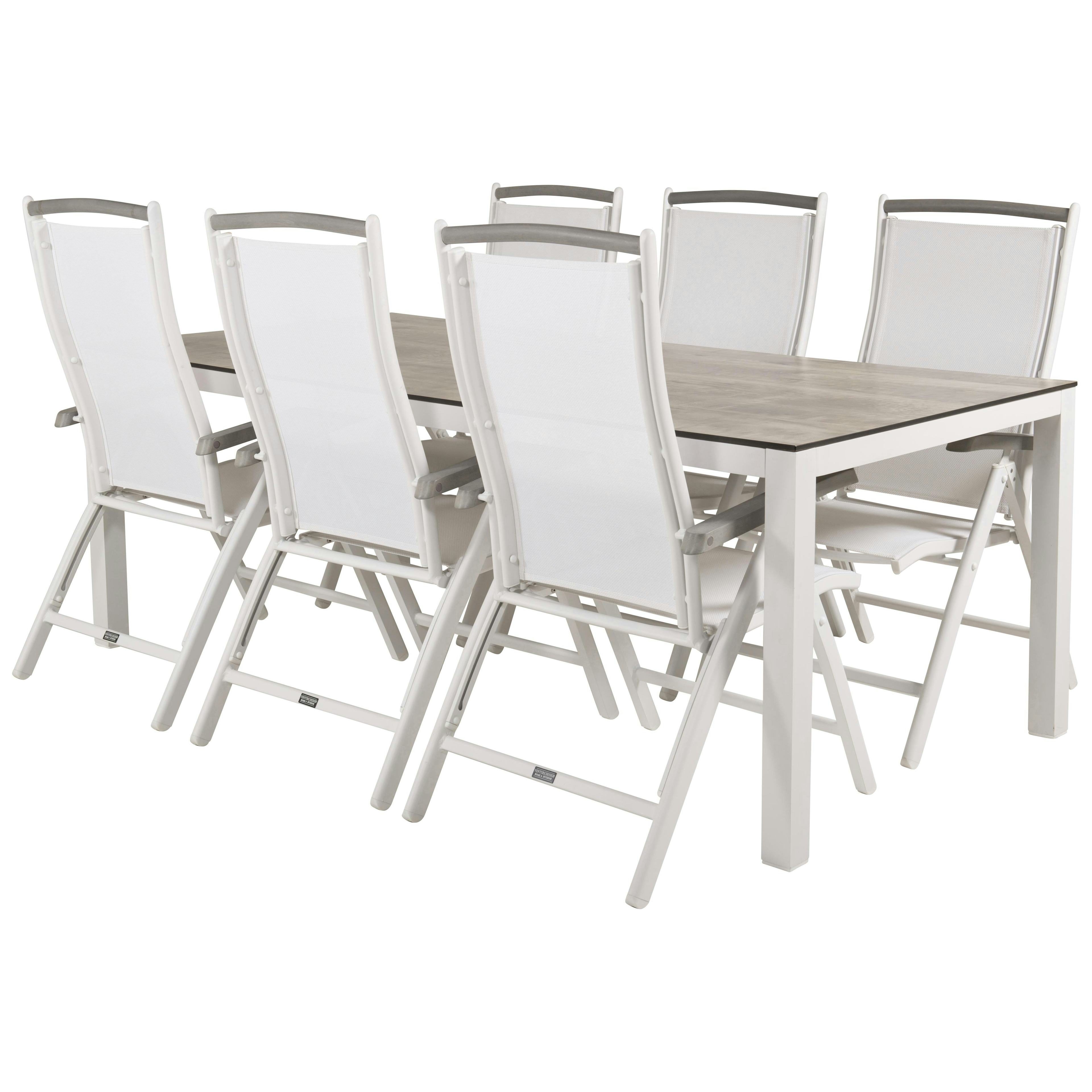 Matgrupp Utomhus Venture Home Lea 205 med 6 Aleyna Trädgårdsstolar