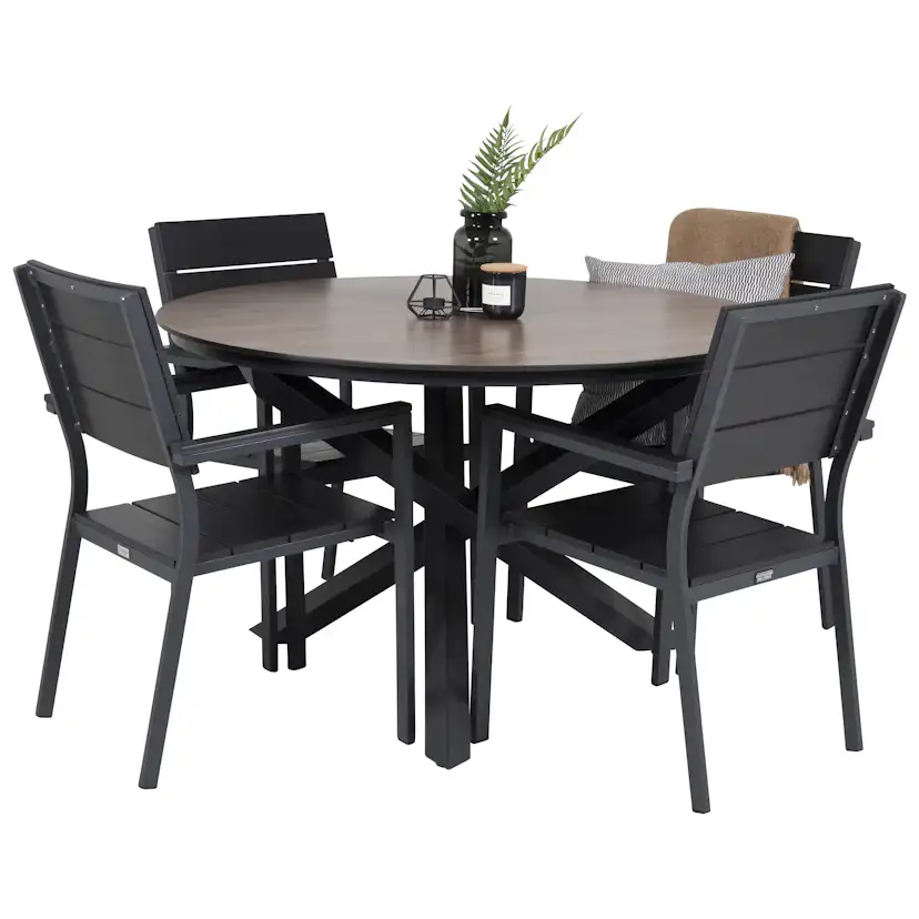 Matgrupp Venture Home Lea Ø 120 med 4 Lova Stolar