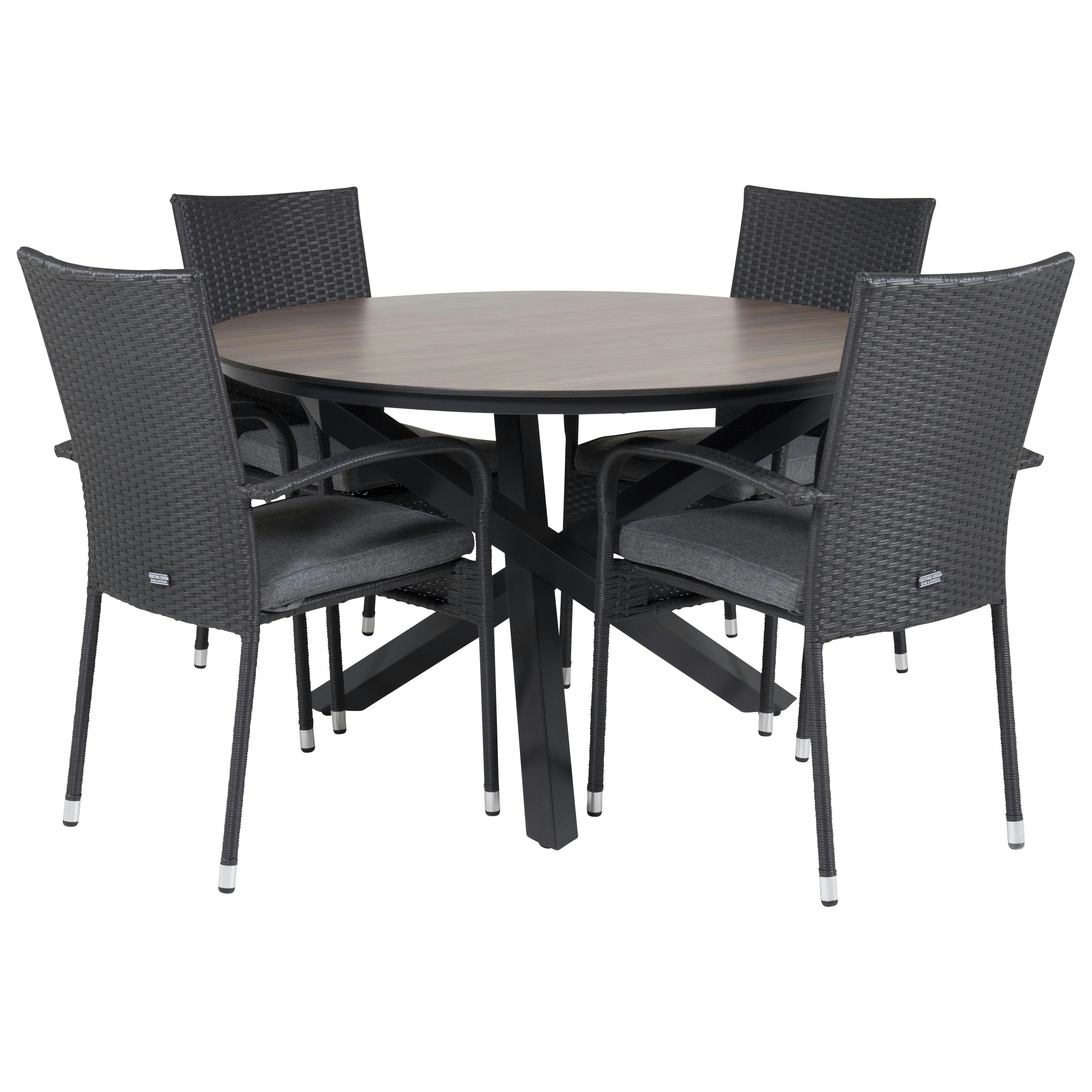 Matgrupp Venture Home Lea Ø 120 med 4 Asta Stolar