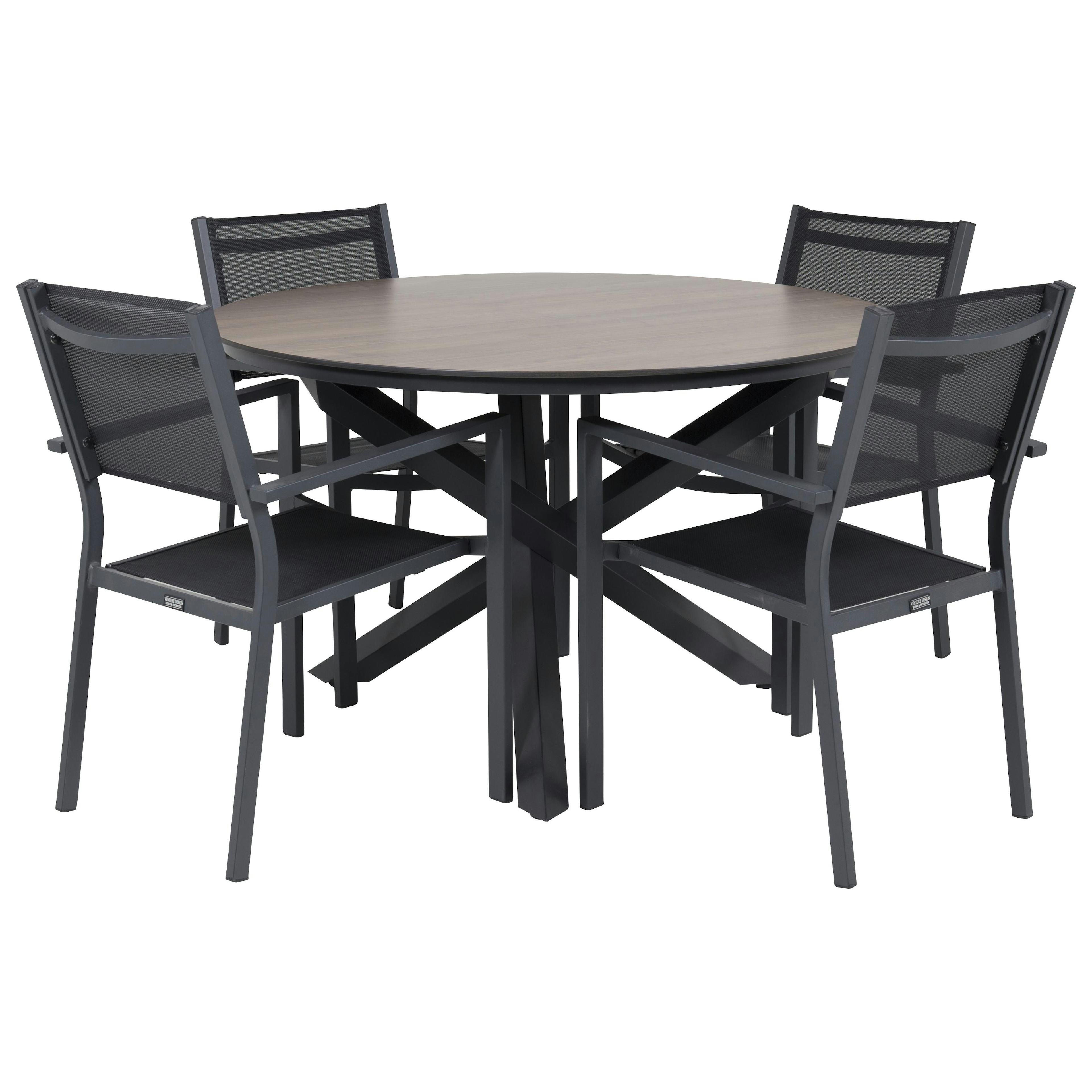 Matgrupp Venture Home Lea Ø 120 med 4 Copacabana Matstolar