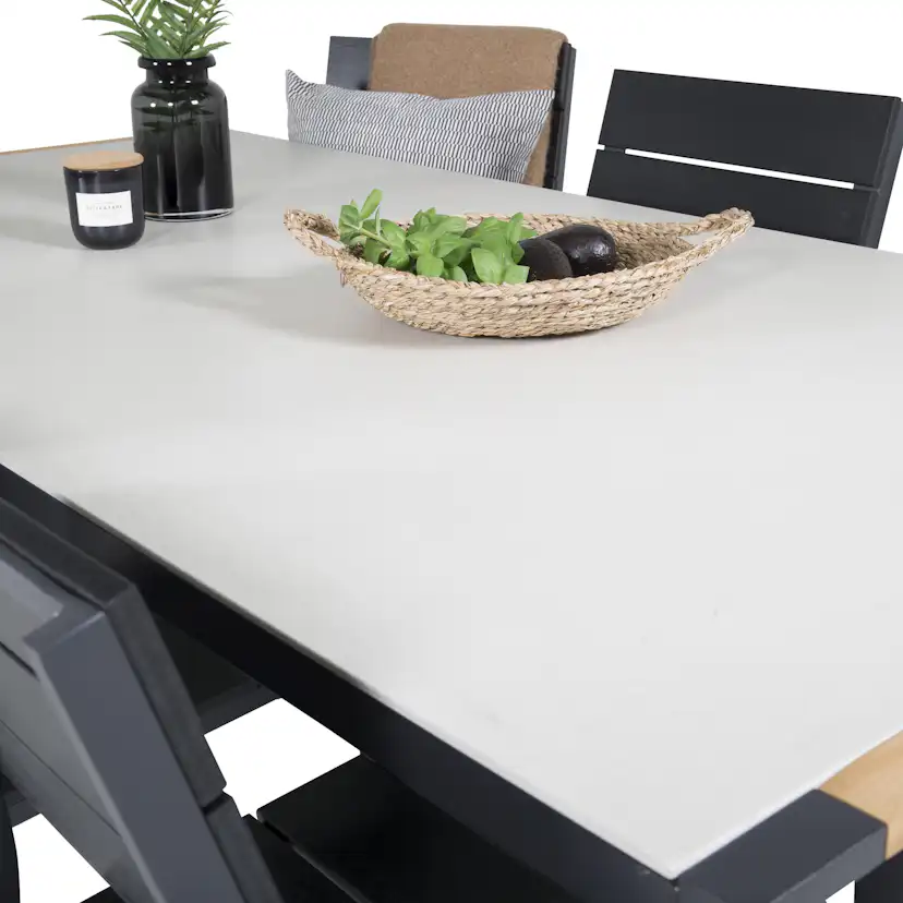 Matgrupp Utomhus Venture Home Tilly 200 med 6 Lova Trädgårdsstolar