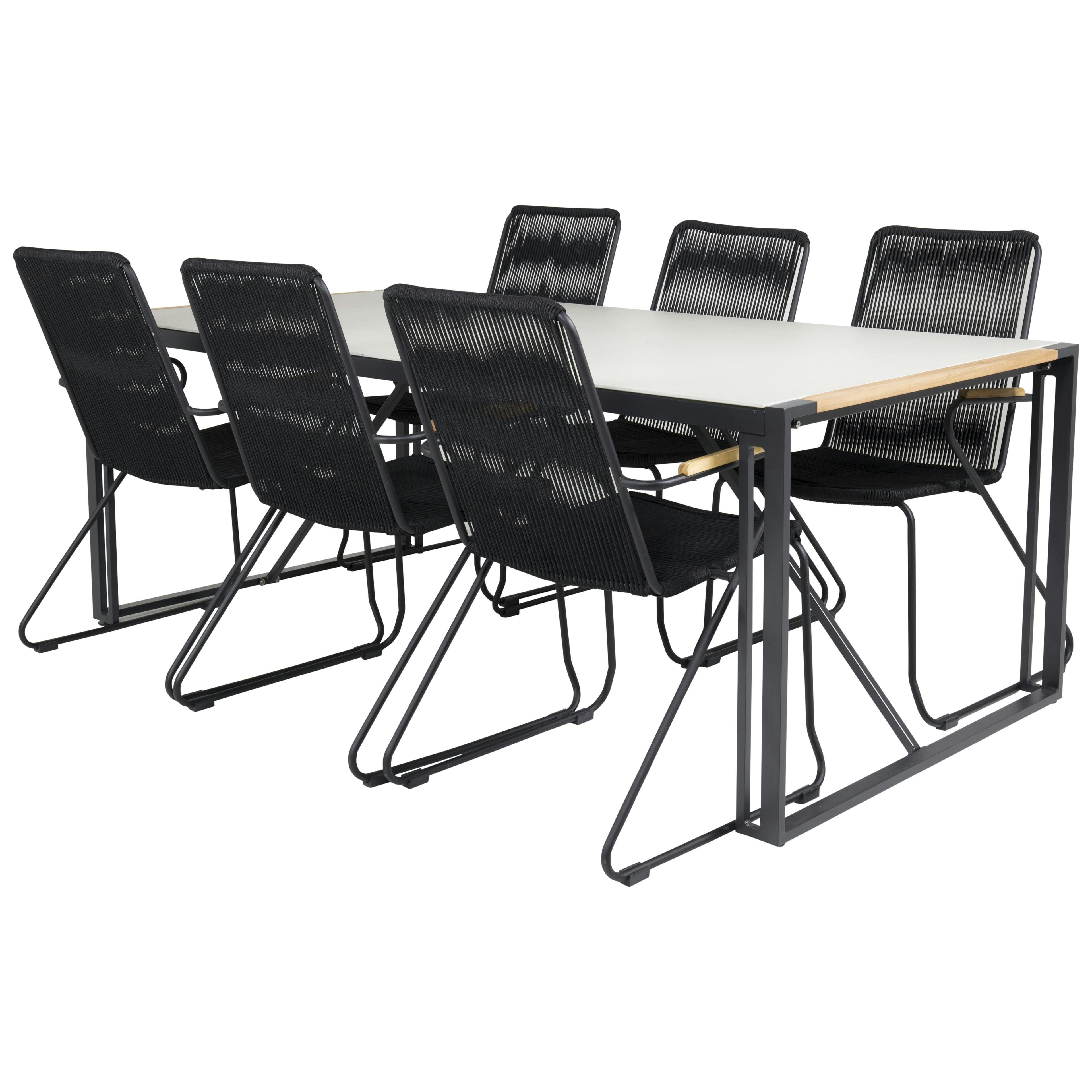 Matgrupp Utomhus Venture Home Tilly 200 med 6 Berfin KarmTrädgårdsstolar