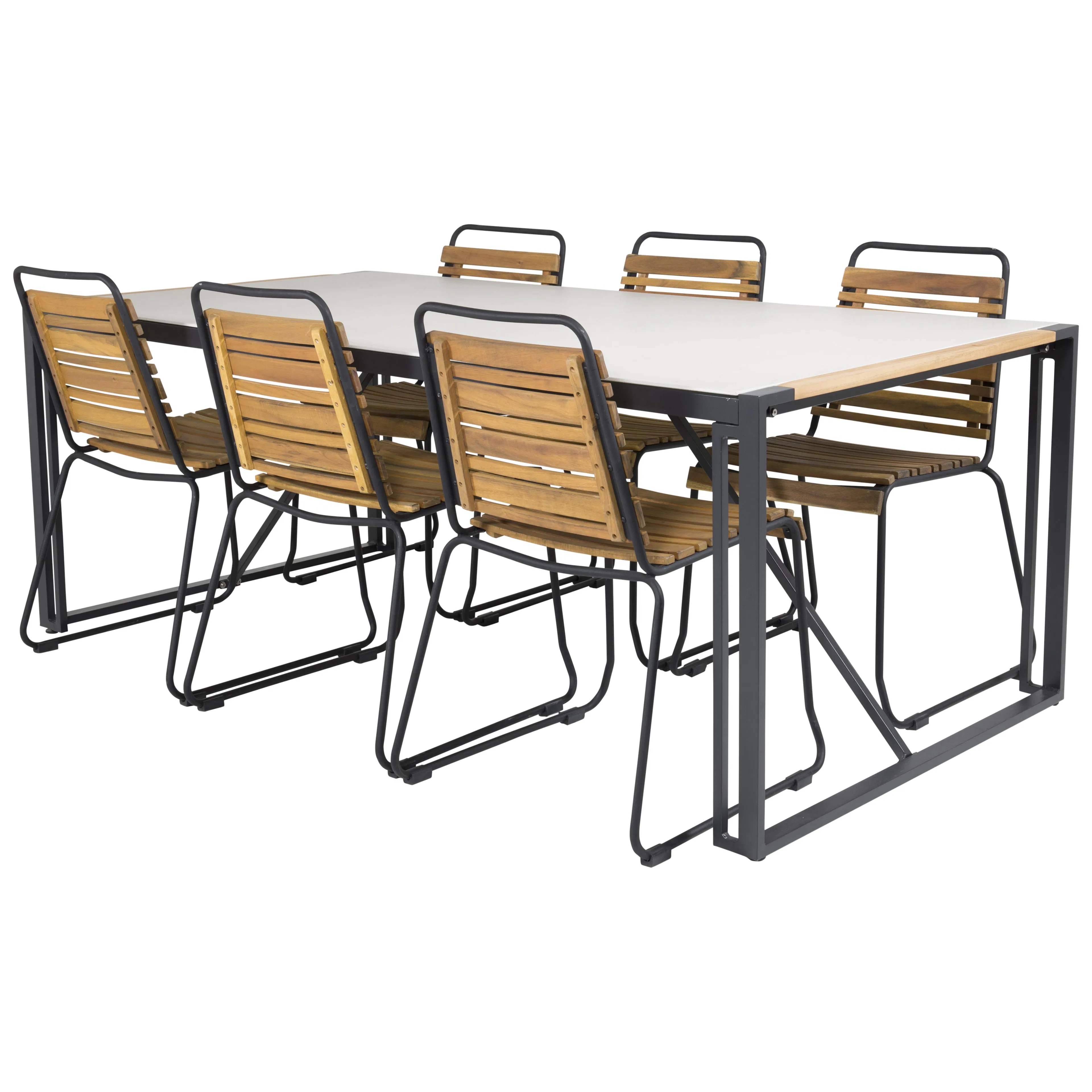 Matgrupp Utomhus Venture Home Tilly 200 med 6 Berfin Trädgårdsstolar