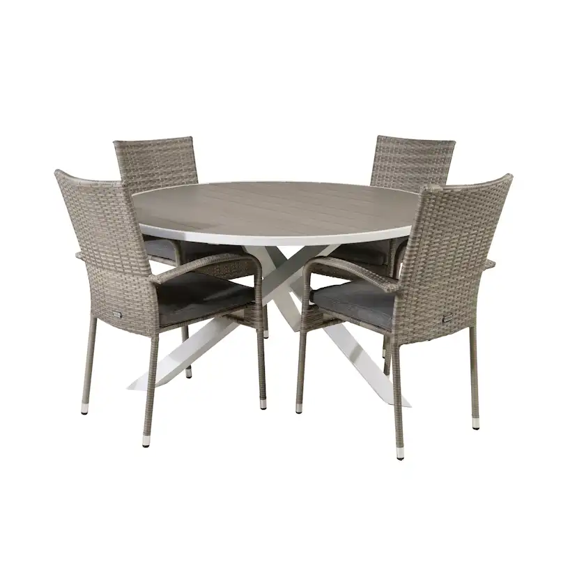 Matgrupp Utomhus Venture Home Pincy Ø140 med 4 Asta Trädgårdsstolar