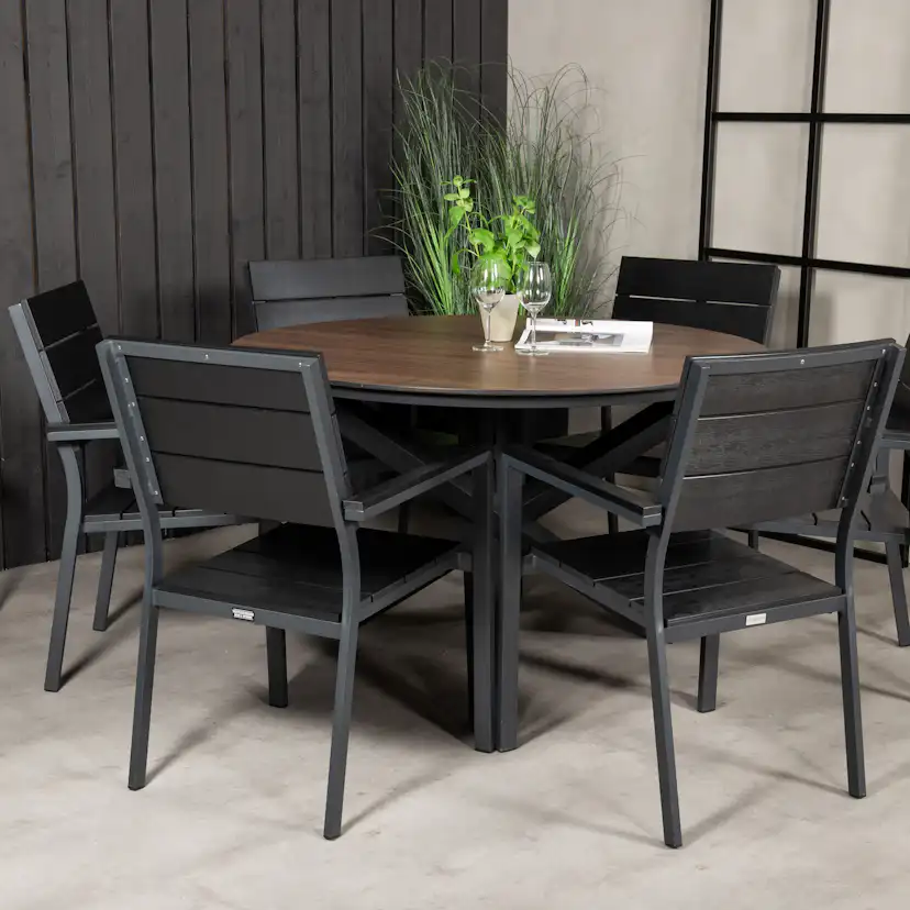 Matgrupp Venture Home Lea Ø 120 med 6 Lova Stolar