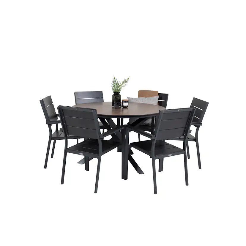 Matgrupp Venture Home Lea Ø 120 med 6 Lova Stolar