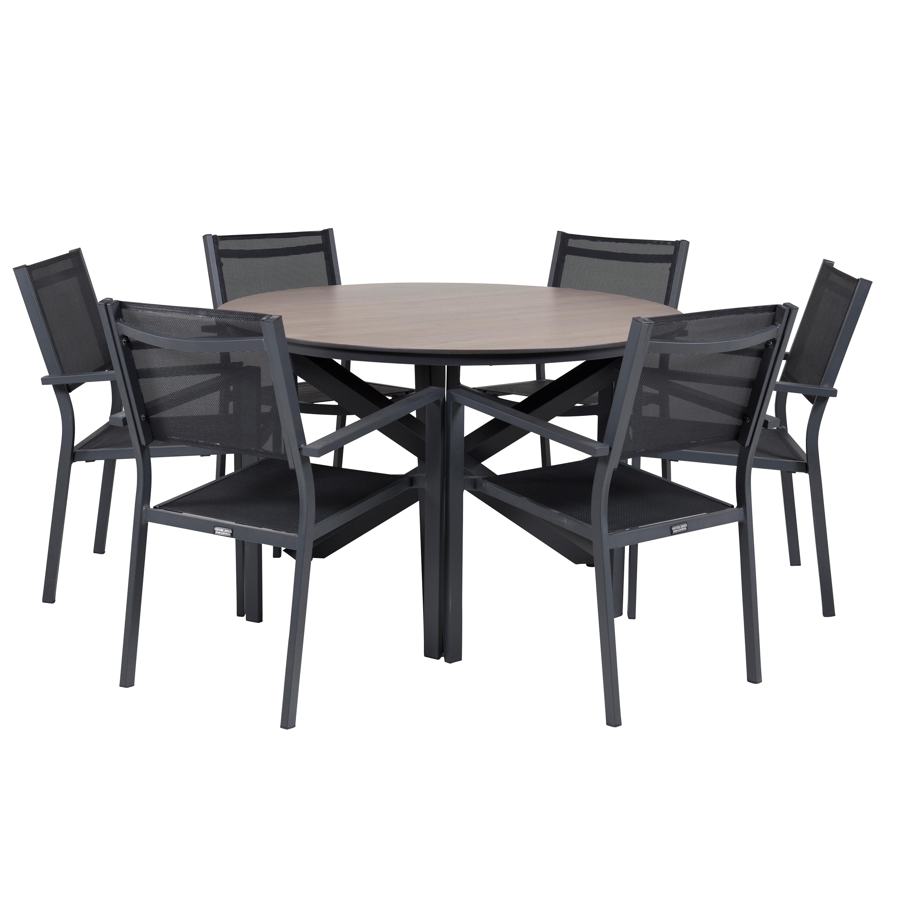 Matgrupp Venture Home Lea Ø 120 med 6 Copacabana Matstolar