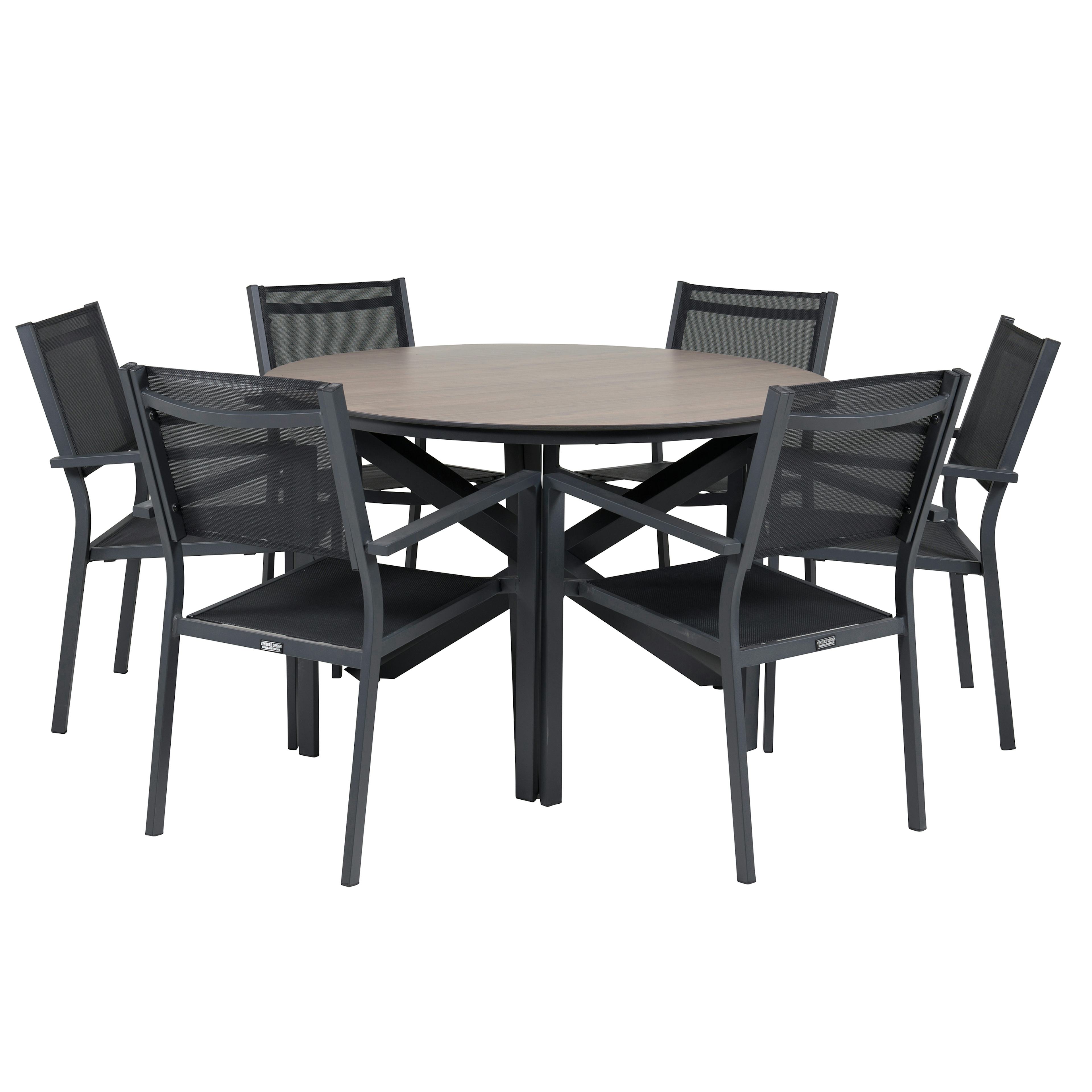 Matgrupp Venture Home Lea Ø 120 med 6 Copacabana Matstolar