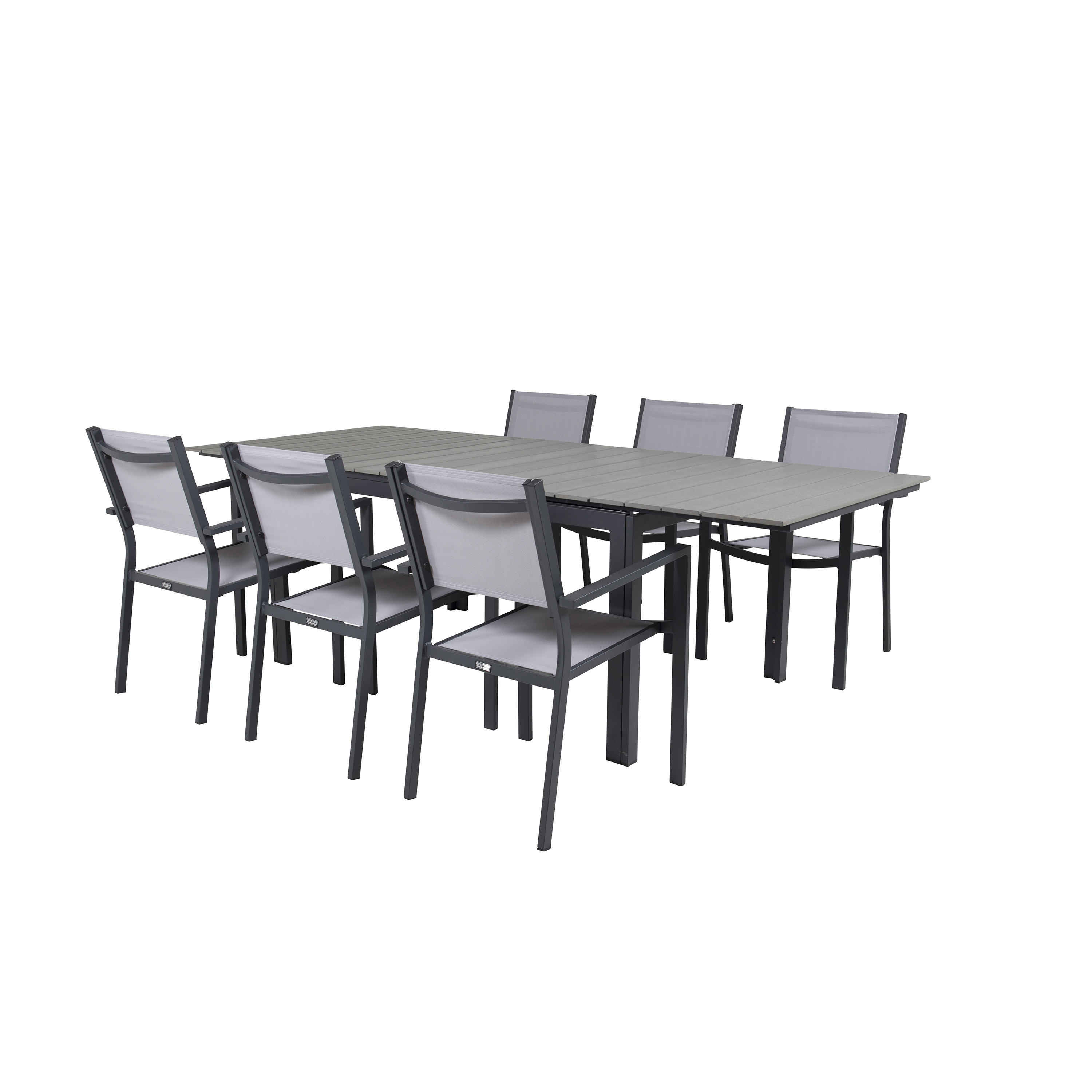 Matgrupp Venture Home Lova 160/240 med 6 Copacabana Karmstolar