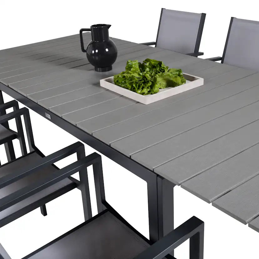 Matgrupp Venture Home Lova 160/240 med 6 Copacabana Karmstolar