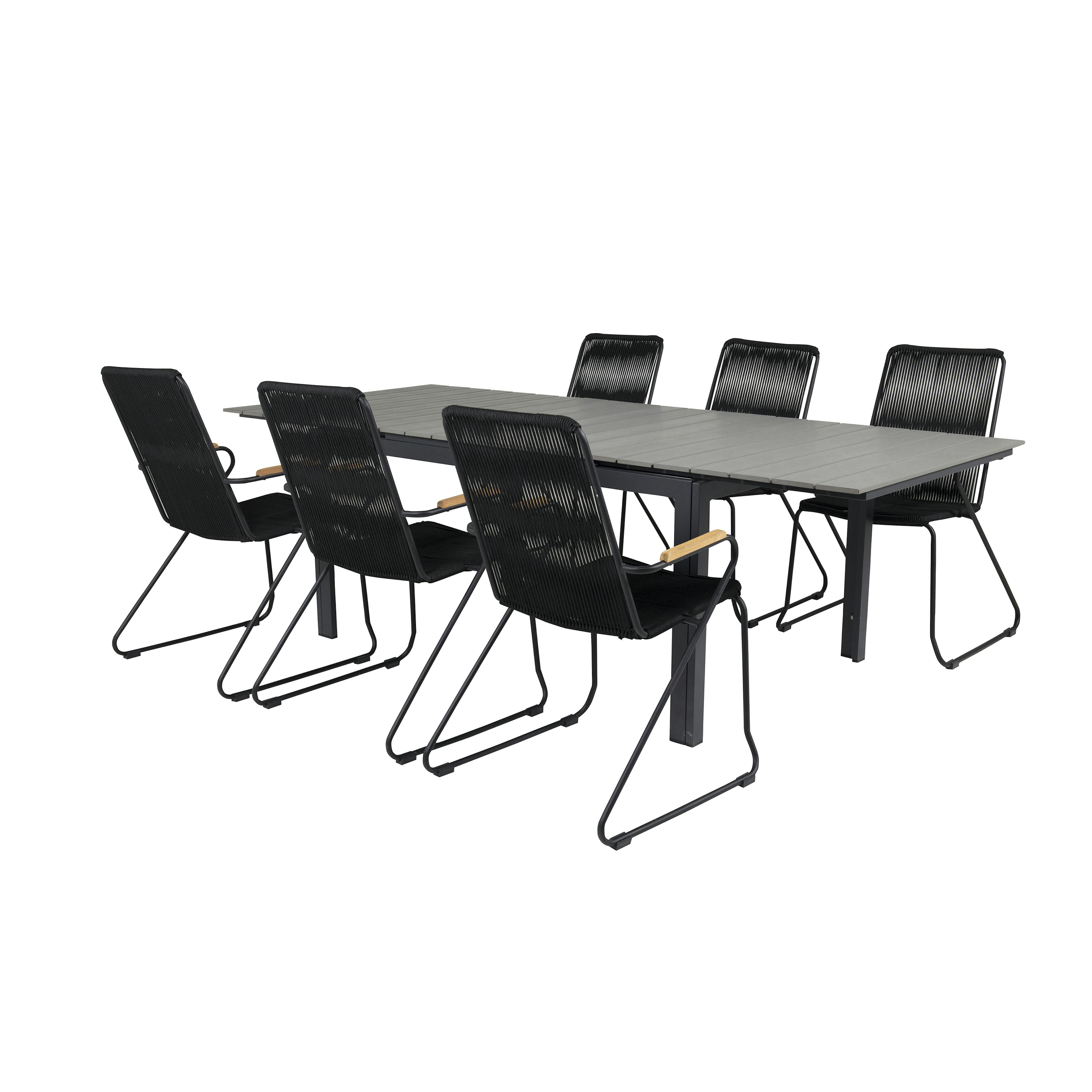 Matgrupp Venture Home Lova 160/240 med 6 Berfin Karmstolar