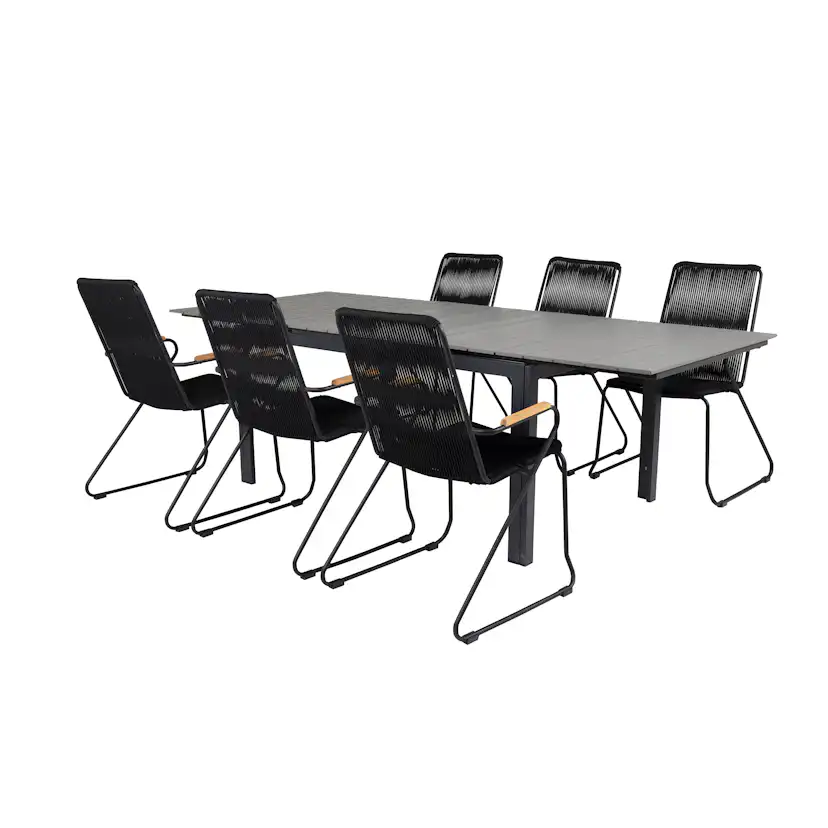 Matgrupp Venture Home Lova 160/240 med 6 Berfin Karmstolar