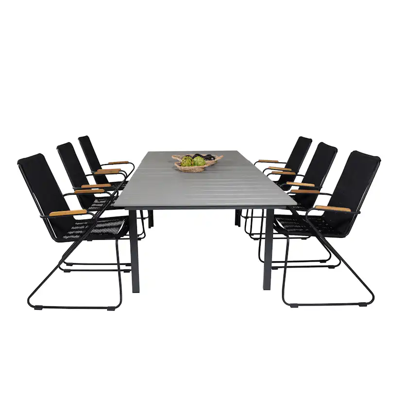 Matgrupp Venture Home Lova 160/240 med 6 Berfin Karmstolar