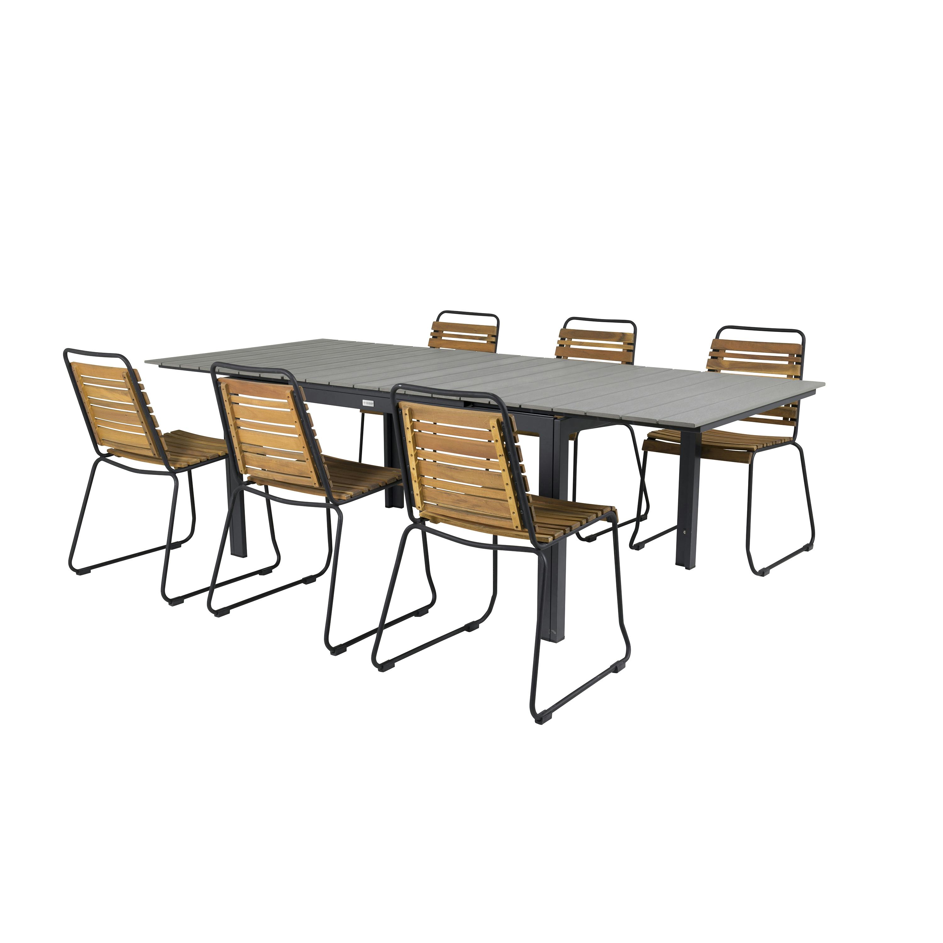 Matgrupp Venture Home Lova 160/240 med 6 Berfin Matstolar