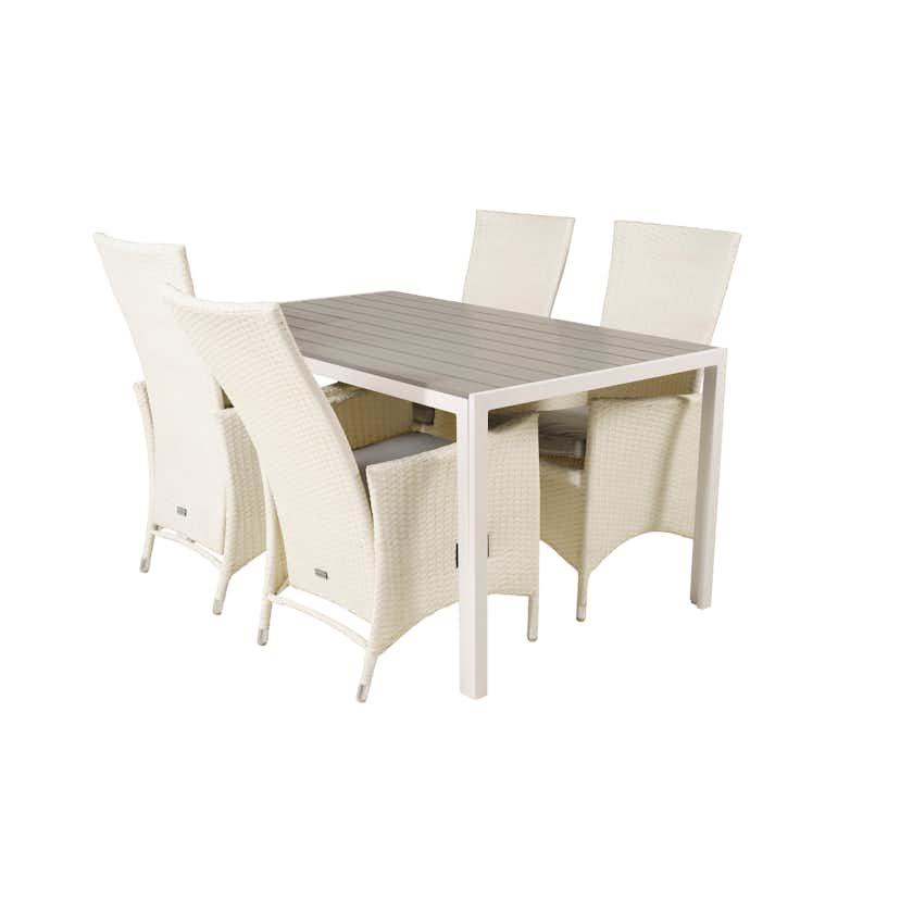 Matgrupp Utomhus Venture Home Bront 150 med 4 Pishi Trädgårdsstolar