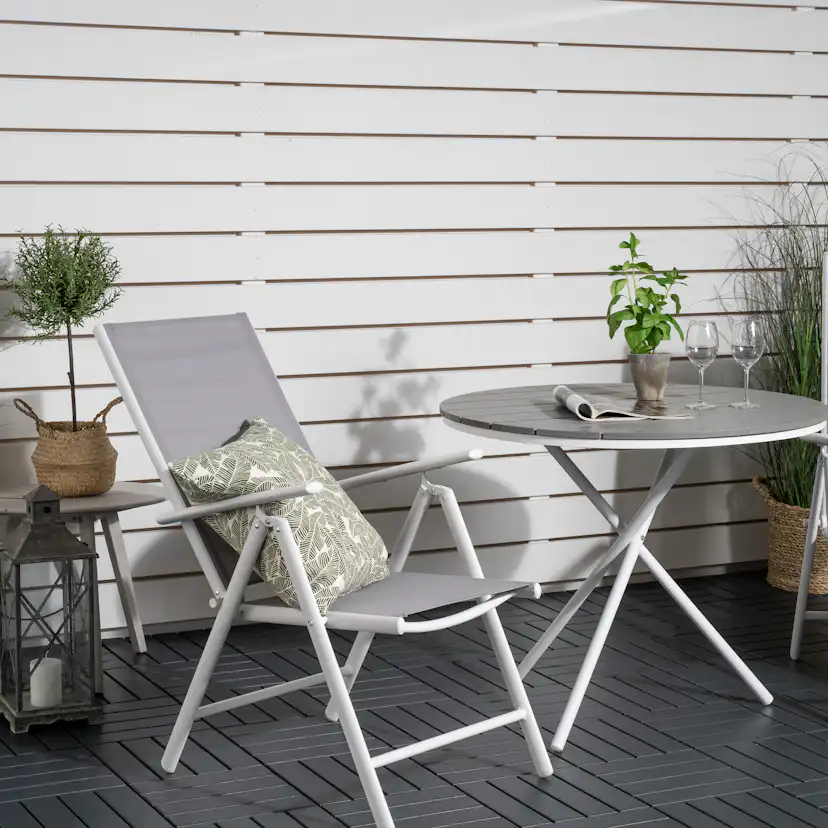 Cafégrupp Venture Home Pincy Ø 90 med 2 Bront Trädgårdsstolar Utomhus