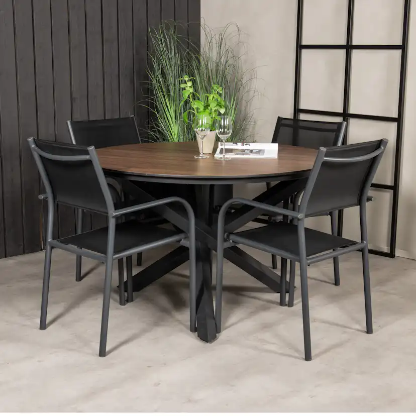 Matgrupp Venture Home Lea Ø 120 med 4 Siri Matstolar